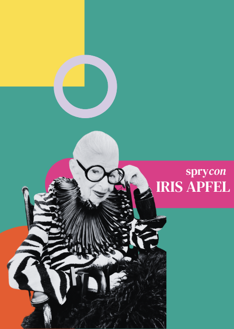 Black and White Iris Apfel Image